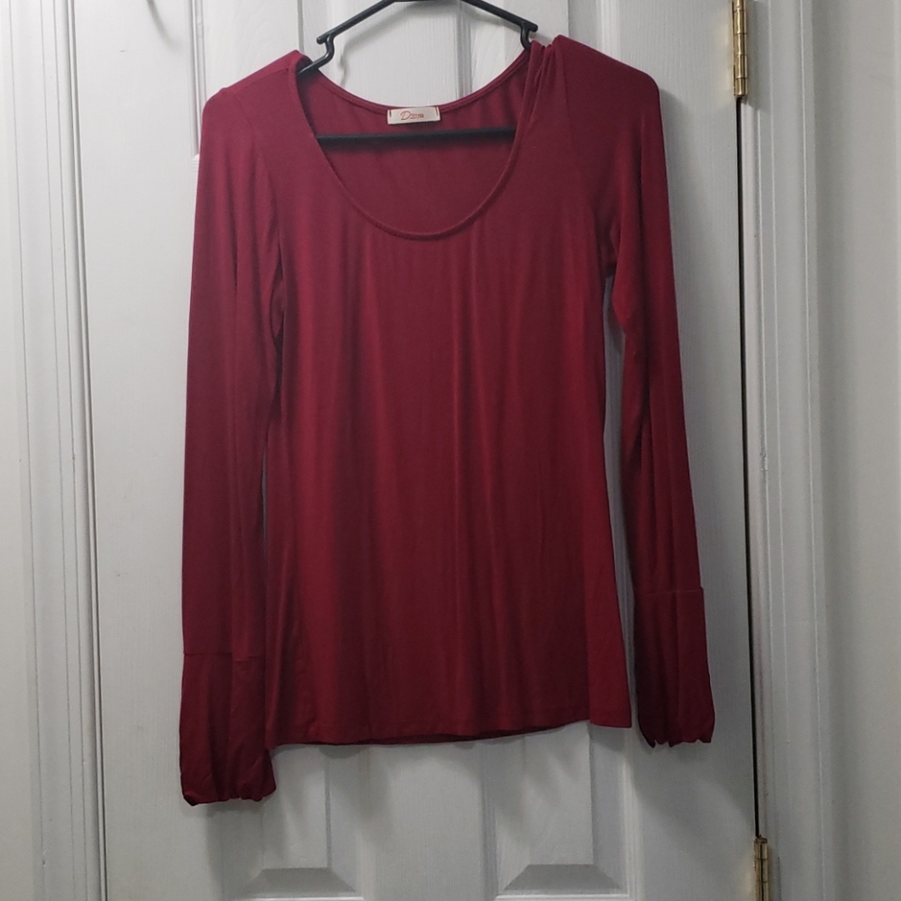 Red long sleeve top